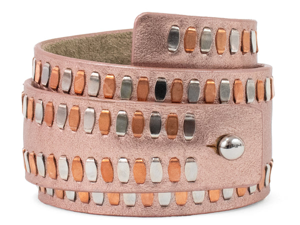 Calleen Cordero Amalia Double Wrap Bracelet Gold Britania W/ Brass & Nickel Art