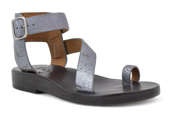 calleen cordero Amanda Wedge Sandal Granada Silver w/ Nickel Art