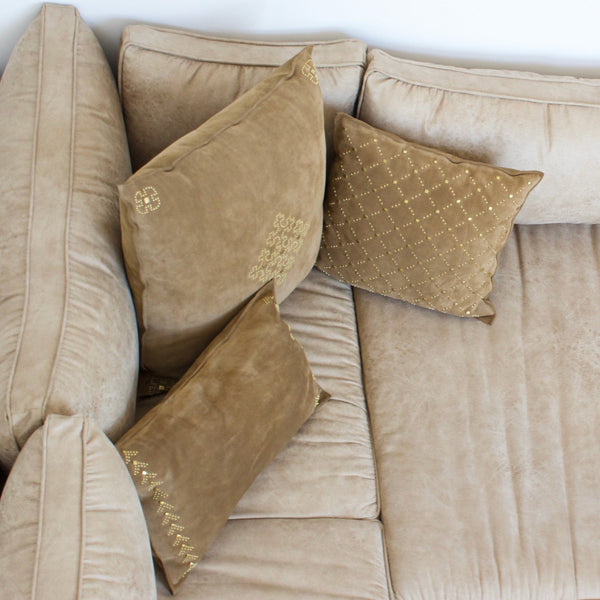 Calleen Cordero Athena 25" X 25" Pillow Case Athena Art - Arena Suede W/ Brass