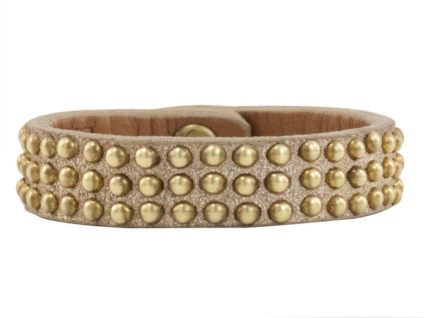 Calleen Cordero Athena .5" Bracelet Black Aniline W/ Brass Art