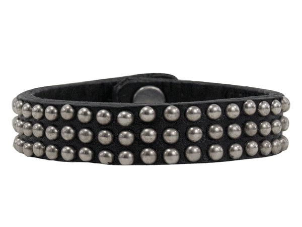 Calleen Cordero Athena .5" Bracelet Black Aniline W/ Brass Art