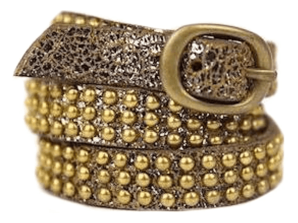 calleen cordero Athena .5" Triple Wrap Bracelet Rustic Gold Sheen w/ Brass Art