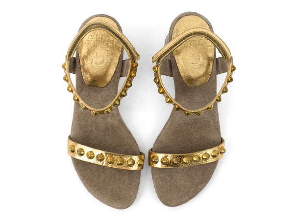 Calleen Cordero Bardot Heel Gold Mirror W/ Brass Art