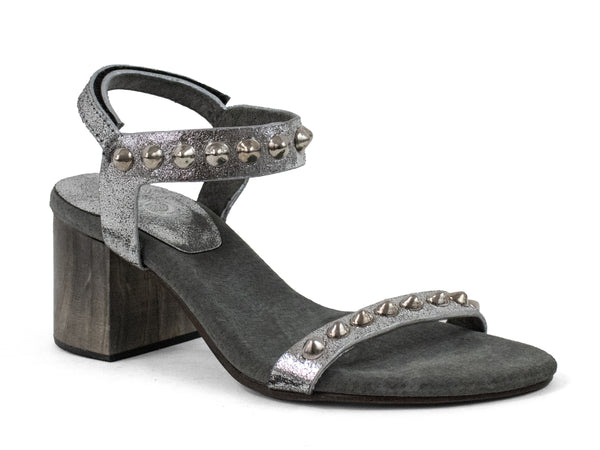 Calleen Cordero Bardot Heel Silver Mirror W/ Nickel Art