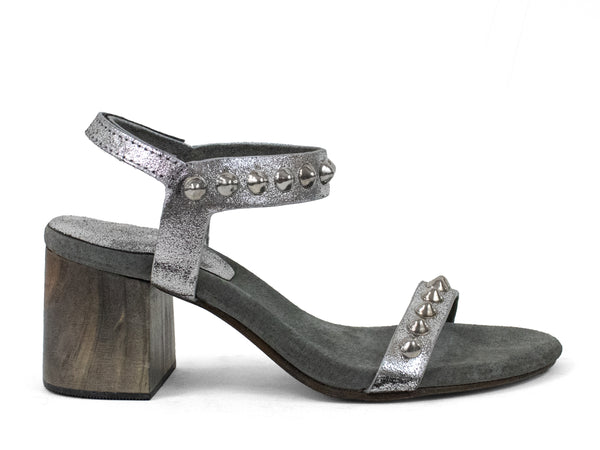 calleen cordero Bardot Heel Silver Mirror w/ Nickel Art