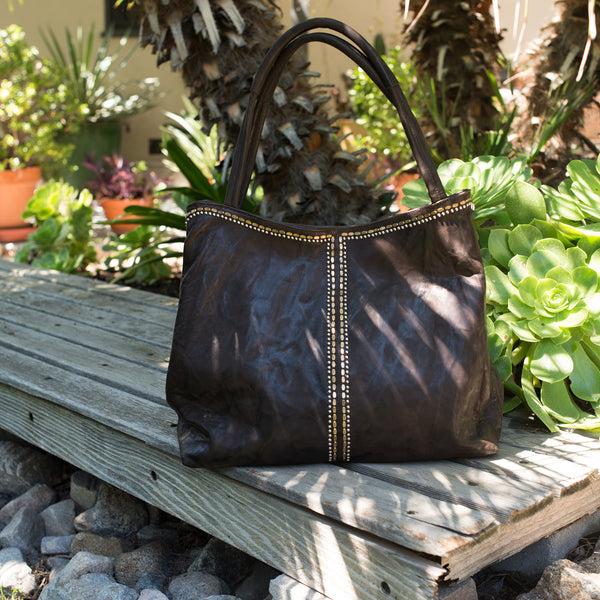 Calleen Cordero Blaze Handbag Black Belmont W/ Brass & Nickel