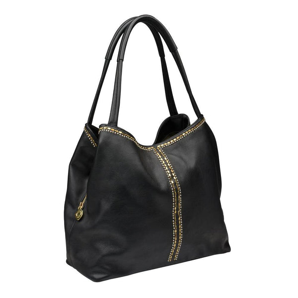 Calleen Cordero Blaze Handbag Black Belmont W/ Brass & Nickel