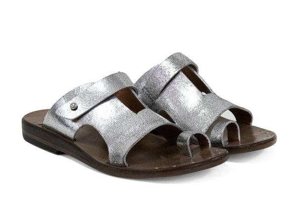 Calleen Cordero Bowie Sandal Silver Met W/ Nickel Art