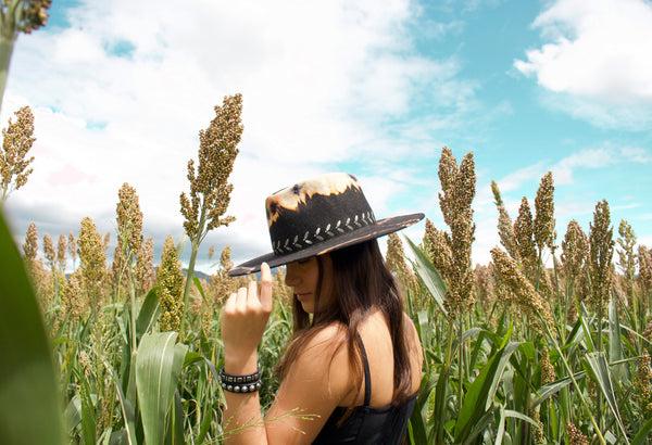 Calleen Cordero Cali Ennio Hat Black Multi Tie-Dye W/ Nickel Art