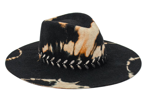 Calleen Cordero Cali Ennio Hat Black Multi Tie-Dye W/ Nickel Art