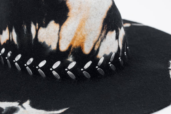 Calleen Cordero Cali Ennio Hat Black Multi Tie-Dye W/ Nickel Art