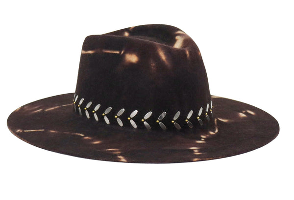 Calleen Cordero Cali Ennio Hat Brown Multi Tie-Dye W/ Nickel & Brass