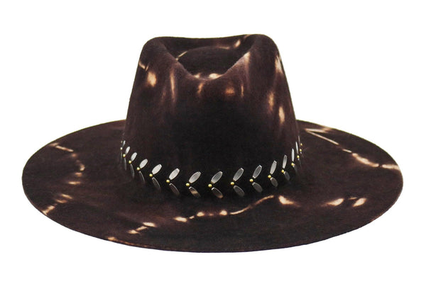 calleen cordero Cali Ennio Hat Brown Multi Tie-Dye w/ Nickel & Brass