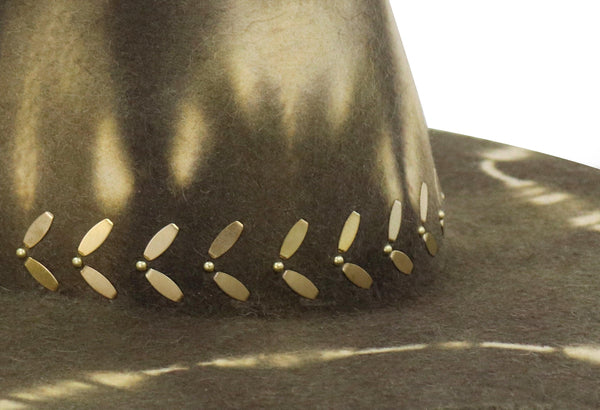 Calleen Cordero Cali Ennio Hat Green Multi Tie-Dye W/ Brass Art