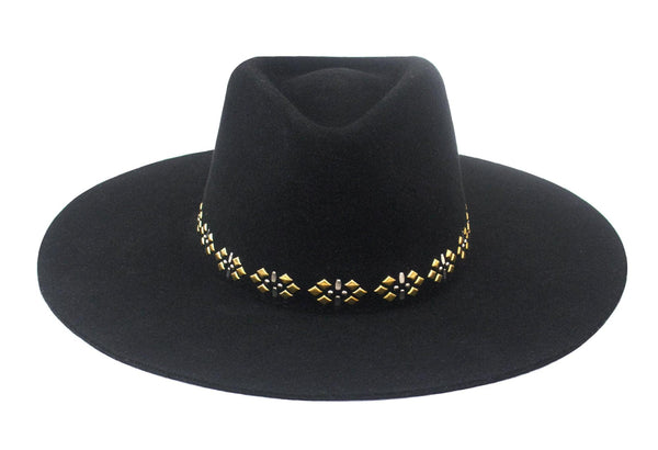 calleen cordero Cali Evoke Hat Black Wool w/ Nickel & Brass