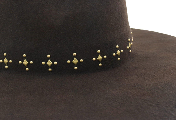 Calleen Cordero Cali Faye Hat Brown Wool W/ Brass Art