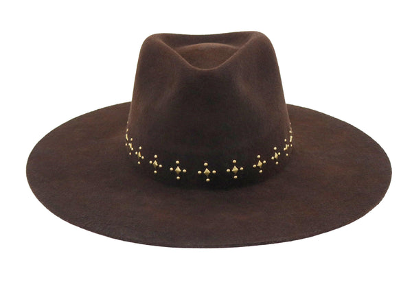 calleen cordero Cali Faye Hat Brown Wool w/ Brass Art