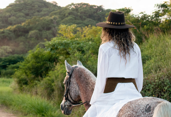Calleen Cordero Cali Frida Hat Dark Brown Wool W/ Brass Art