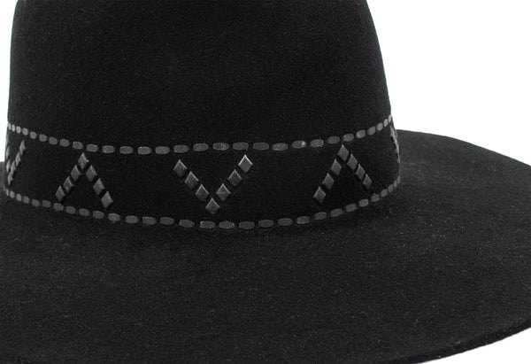 Calleen Cordero Cali Miki Hat Black Wool W/ Black Art