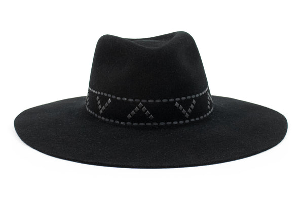 calleen cordero Cali Miki Hat Black Wool w/ Black Art