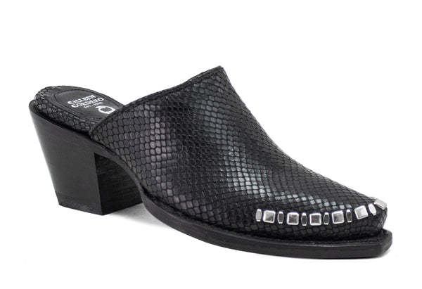 calleen cordero Ace Mule Black Lizard w/ Nickel Art