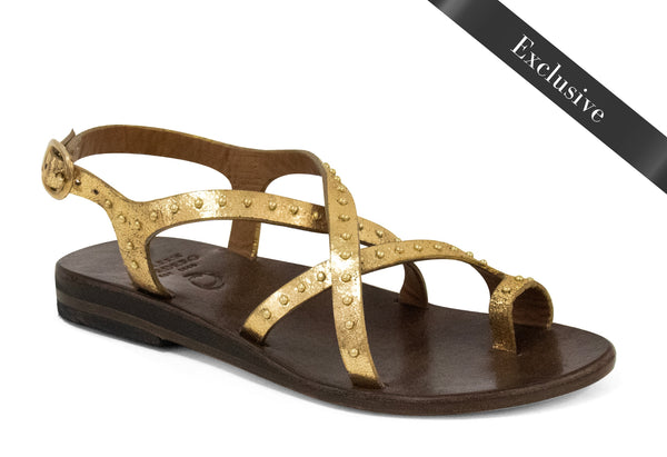 calleen cordero Amera Sandal Gold Met w/ Brass Art