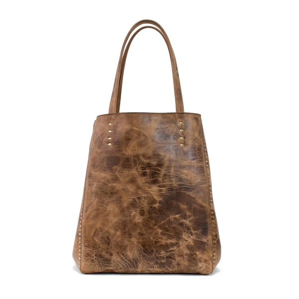 Calleen Cordero Dannie Tote Saddle Tan W/ Brass Art