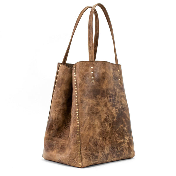 Calleen Cordero Dannie Tote Saddle Tan W/ Brass Art