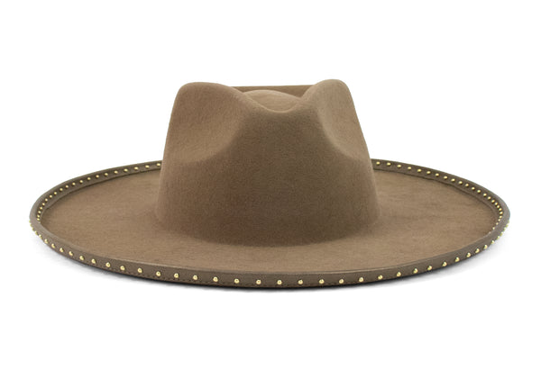 calleen cordero Gypsy Hat Tan Wool w/ Brass Art