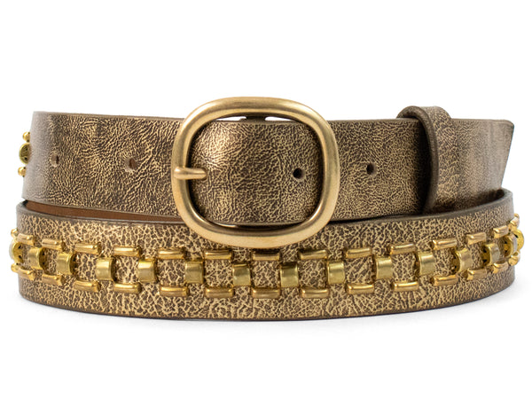calleen cordero Lexus 1" Belt Neo Gold w/ Brass Art