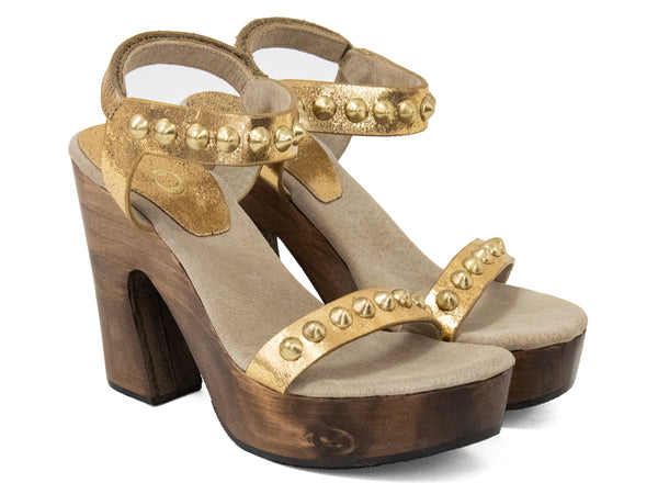 Calleen Cordero Luna B Heel Gold Met W/ Brass Art