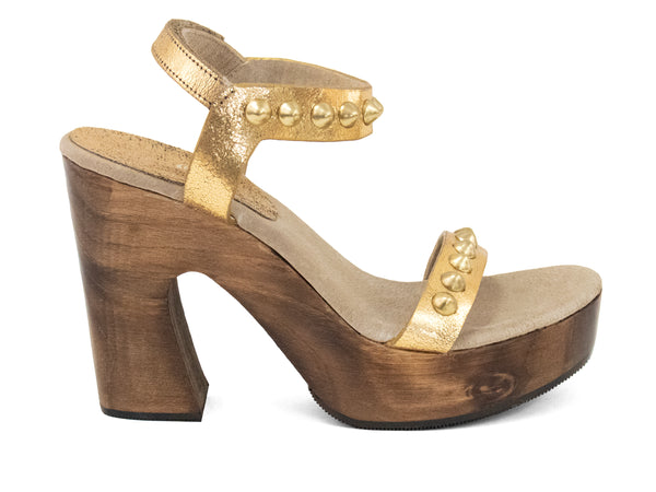 Calleen Cordero Luna B Heel Gold Met W/ Brass Art