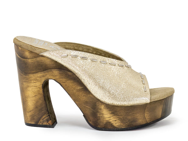 Calleen Cordero Nola Heel Dusty Gold W/ Nickel Art