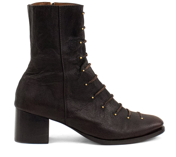 Calleen Cordero Roan Boot Brown Oyster W/ Brass Art