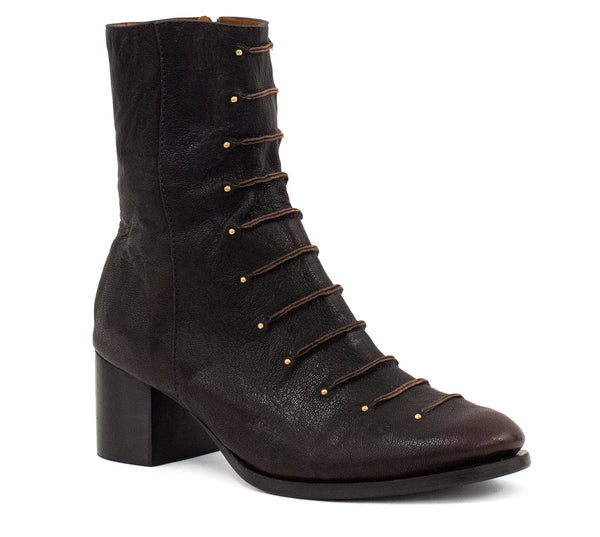calleen cordero Roan Boot Brown Oyster w/ Brass Art