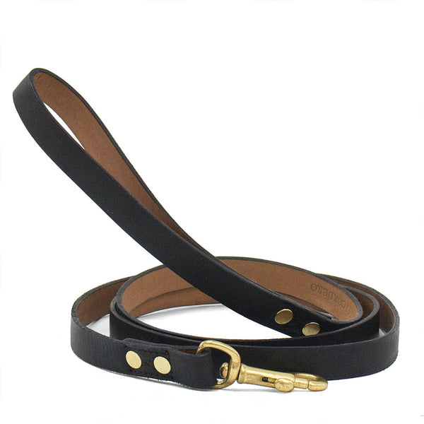 calleen cordero Simple Dog Leash - Black Leather
