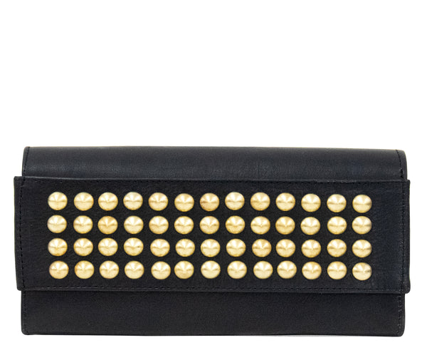 Calleen Cordero Cami Tosa Clutch Black Aniv W/ Nickel Art