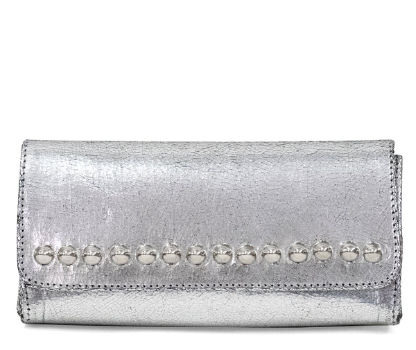 Calleen Cordero Cami Tosa Clutch Gold Distressed W/ Brass Art