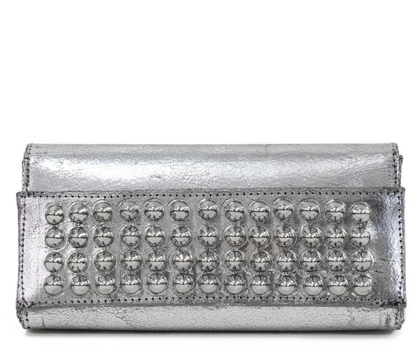 Calleen Cordero Cami Tosa Clutch Gold Distressed W/ Brass Art