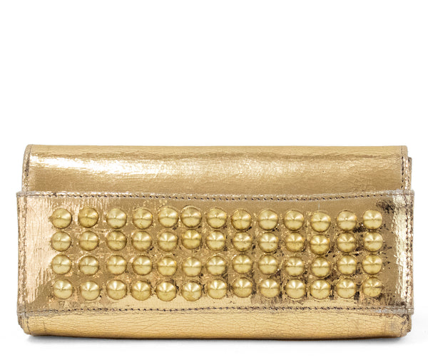 calleen cordero Cami Tosa Clutch Gold Distressed w/ Brass Art