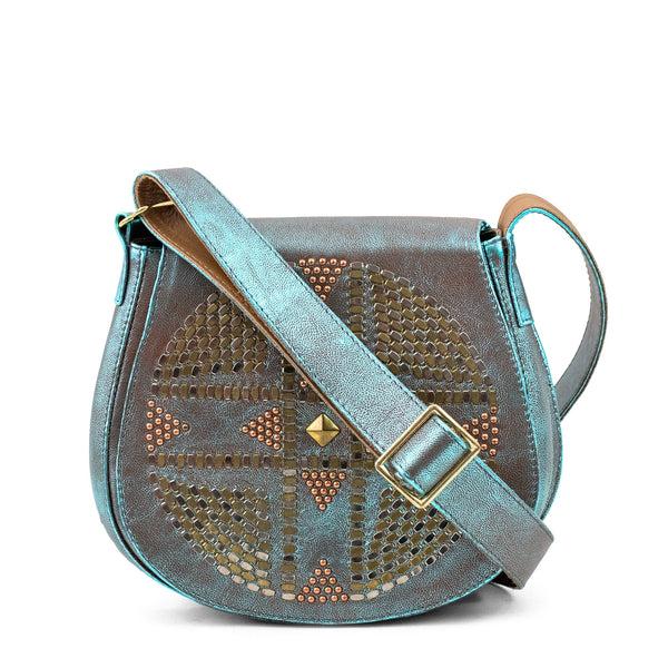 calleen cordero Carena Messenger Aqua Rust w/ Brass - Nickel & Copper Art