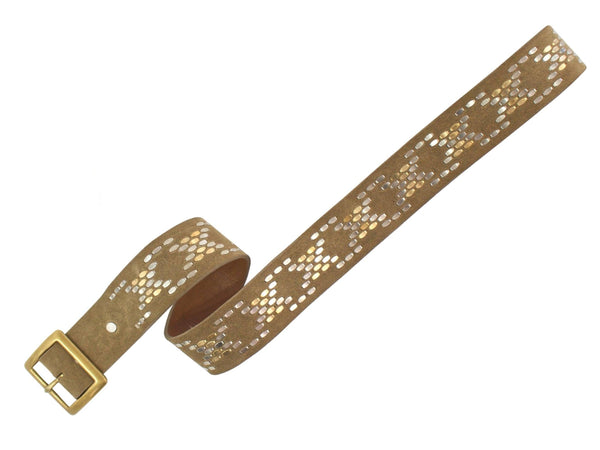 Calleen Cordero Catu 1.5" Belt Woodsmoke Suede W/ Brass & Nickel