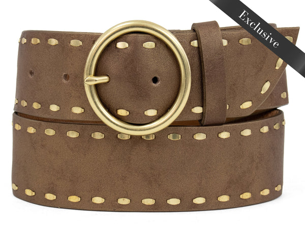 calleen cordero Ceci 1.75" Belt Bronze Vision w/ Brass Art