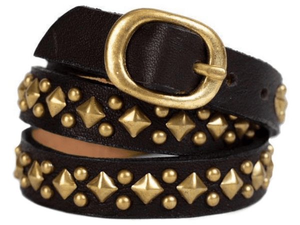 calleen cordero Celso .5" Triple Wrap Bracelet Black Aniline w/ Brass Art