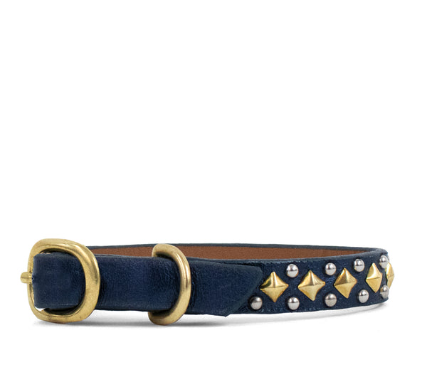 Calleen Cordero Celso 8" Dog Collars Olive Lunar W/ Brass Art