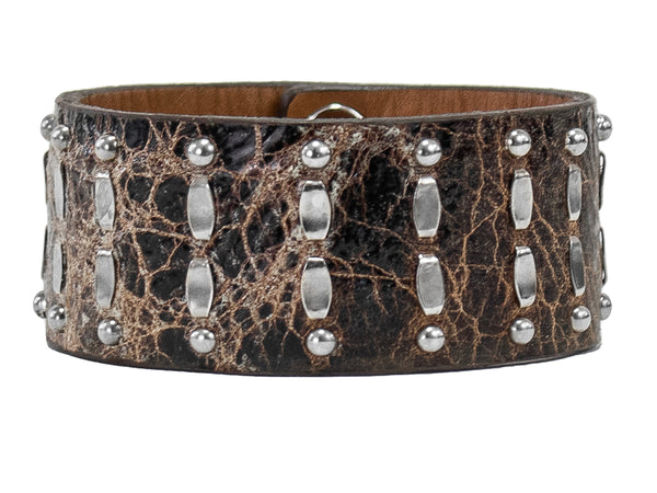 Calleen Cordero Cesar 1" Cuff Bracelet Black El Paso W/ Nickel Art