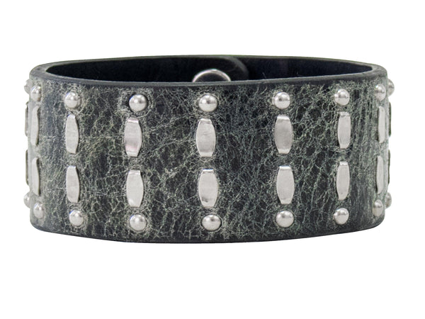 calleen cordero Cesar 1" Cuff Bracelet Black el Paso w/ Nickel Art