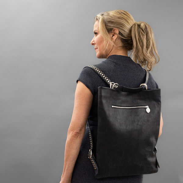 Calleen Cordero Chandi Concha Messenger Navy Apolo W/ Nickel Art