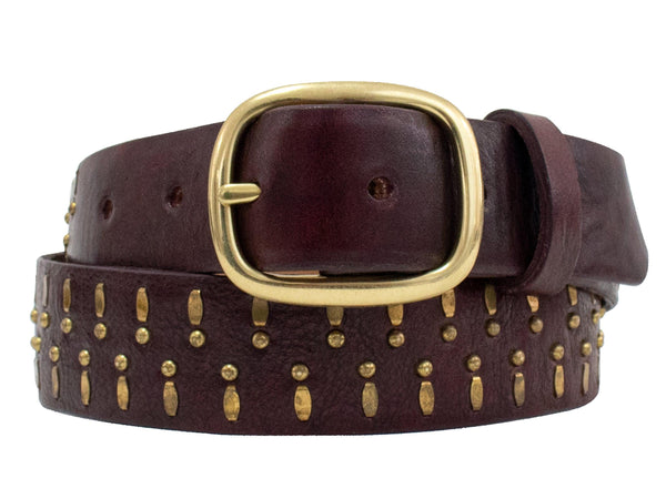 Calleen Cordero Che 1.25" Belt Natural Nappa W/ Nickel Art