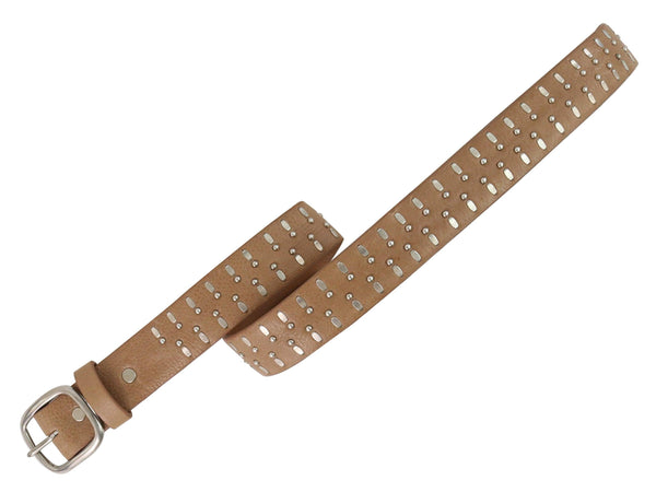 Calleen Cordero Che 1.25" Belt Natural Nappa W/ Nickel Art